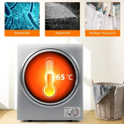 Mini sušička prádla Elektrická sušička prádla Sušička vzduchu 2,5 kg / 42 l / 850 W Stříbrná
