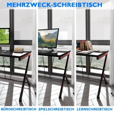 116 cm herní stůl s ergonomickým designem 116 x 75 x 77 cm černý
