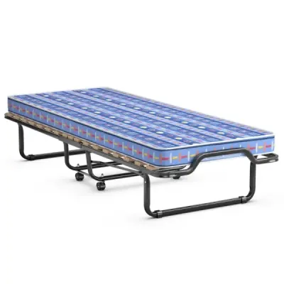 80 x 200 cm rozkládací postel pro hosty skládací rozkládací postel s matrací z paměťové pěny modrá