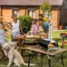 Venkovní pec na pizzu s kamenem na pizzu a lopatou na pizzu, teploměrem a skládacími nohama