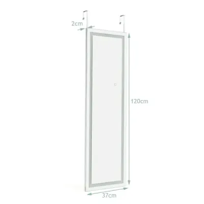 37 x 120 cm 2v1 nástěnné zrcadlo se 3 barvami LED osvětlením celoplošné zrcadlové závěsné zrcadlo