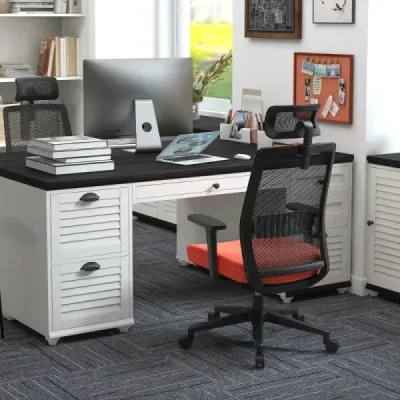 Ergonomická kancelářská židle s opěradlem a bederní opěrkou a pohodlnou 3D opěrkou hlavy do 180 kg