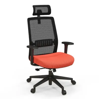 Ergonomická kancelářská židle s opěradlem a bederní opěrkou a pohodlnou 3D opěrkou hlavy do 180 kg