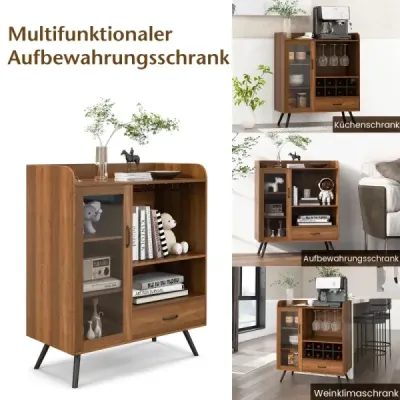 Vinotéka pro domácí lihoviny Skříňka s dvířky a zásuvkou 80 x 40 x 95 cm Natural