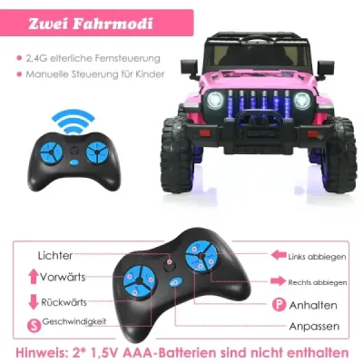 Dětský nákladní automobil Elektrický vůz na baterie se 2 sedadly 114 x 78 x 67 cm Růžová