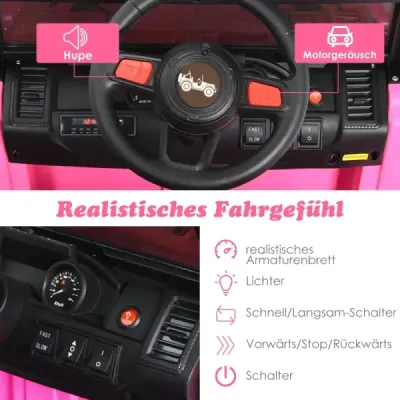 Dětský nákladní automobil Elektrický vůz na baterie se 2 sedadly 114 x 78 x 67 cm Růžová