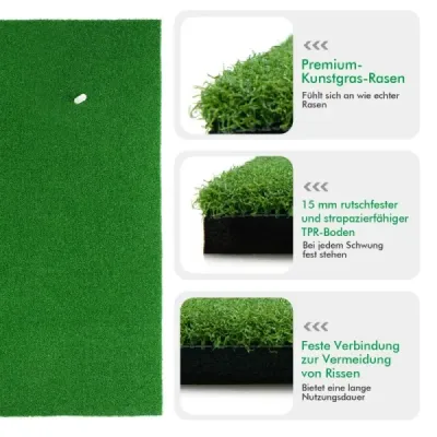 Golfová odpalová podložka standardní golfová tréninková podložka s reálným pocitem 1,5 x 1 m zelená