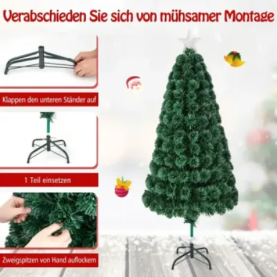 150 cm umělý vánoční stromek s 8 režimy osvětlení Vánoční stromek z optických vláken