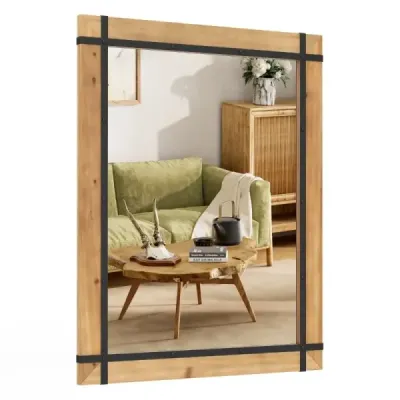 Dekorativní závěsné zrcadlo na zeď Zrcadlo ve stylu farmy 77 x 99,5 cm Příroda