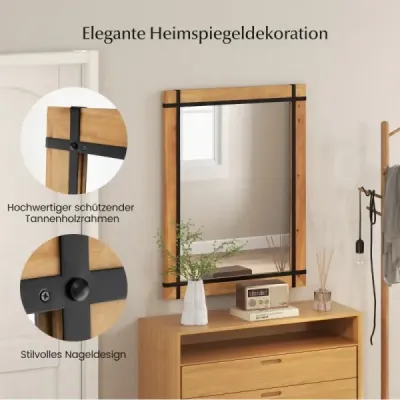 Dekorativní závěsné zrcadlo na zeď Zrcadlo ve stylu farmy 77 x 99,5 cm Příroda