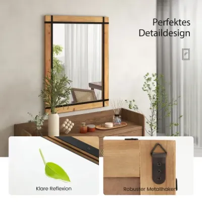 Dekorativní závěsné zrcadlo na zeď Zrcadlo ve stylu farmy 77 x 99,5 cm Příroda