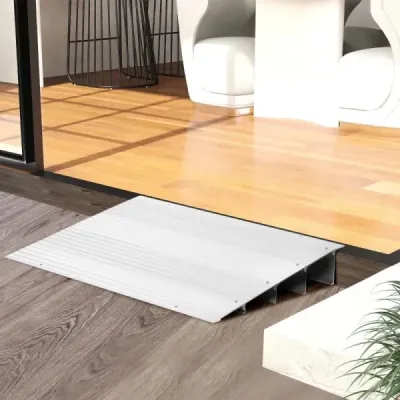 Nájezdová prahová rampa 10,5 cm vysoká nájezdová rampa s nastavitelným hliníkovým rámem s protiskluzovou nájezdovou rampou