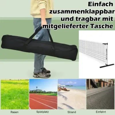 Přenosná síť na pickleball s kovovými trubkami silná polyesterová síť a taška na přenášení z oxfordské tkaniny odolná vůči povětrnostním vlivům sportovní síť dlouhá 670 cm