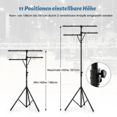 Light active s robustní základnou přenosné osvětlení s T-tyčí s nosností do 45 kg černá