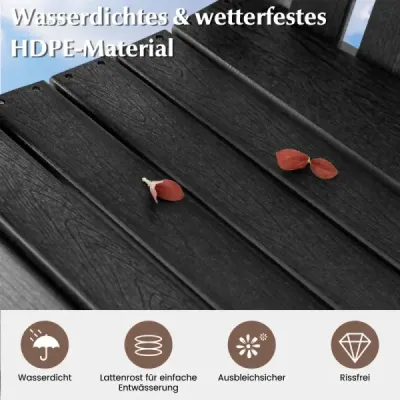 Venkovní bar židle s područkou a opěrkou nohou HDPE Patio židle odolná vůči povětrnostním vlivům Pub Stool Black