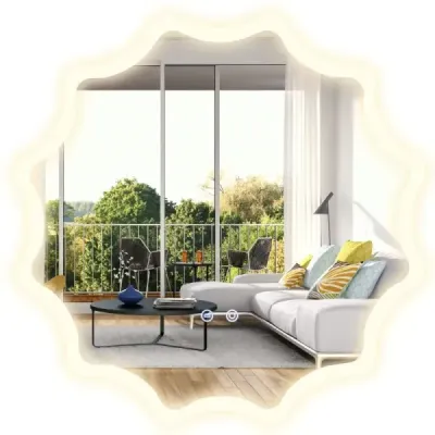 Koupelnové zrcadlo s vyhříváním proti zamlžování design LED zrcadlo nástěnné zrcadlo 60 x 60 cm