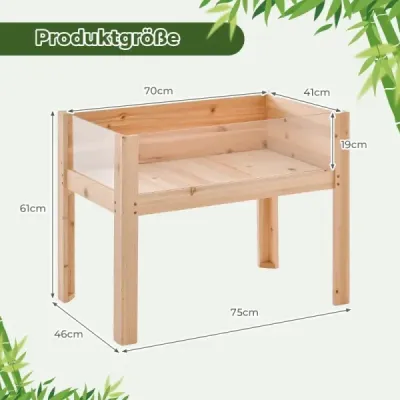 50 L vyvýšený záhon s drenážními otvory a průhlednými akrylovými panely Vyvýšený záhon 75 x 46 x 61 cm