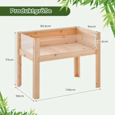 130 L vyvýšený záhon s drenážními otvory a průhlednými akrylovými panely Vyvýšený záhon 100 x 59 x 77 cm