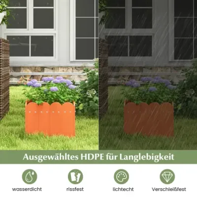 2er květináč odolný vůči povětrnostním vlivům HDPE zahradní květináč obdélníkový 32 x 30 x 25 cm oranžový