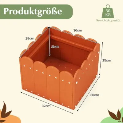 2er květináč odolný vůči povětrnostním vlivům HDPE zahradní květináč obdélníkový 32 x 30 x 25 cm oranžový