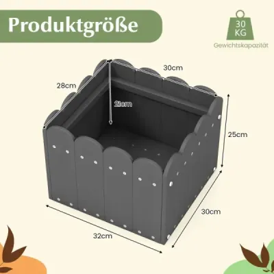 2er květináč odolný vůči povětrnostním vlivům HDPE zahradní květináč obdélníkový 32 x 30 x 25 cm šedý