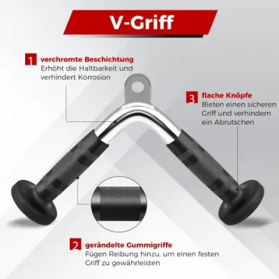 Tricep Cable Pull Down Press 4 Piece Příslušenství pro stroje s hmotností s Tricep Rope