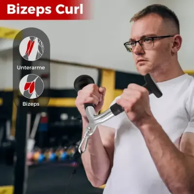 Tricep Cable Pull Down Press 4 Piece Příslušenství pro stroje s hmotností s Tricep Rope