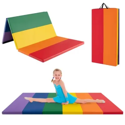 Gymnastická podložka skládací měkká podložka na gymnastickou podložku 5krát vyrobená z PU 180 x 120 x 4 cm