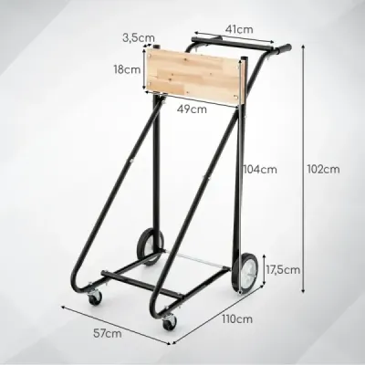 Stojan na přívěsný motor na kolečkách o nosnosti 150 KG Robustní vozík pro přepravu motorů