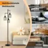 Moderní stojací lampa 169 cm průmyslová stojací lampa se 3 stínítky nožní spínač 25 x 169 cm černá
