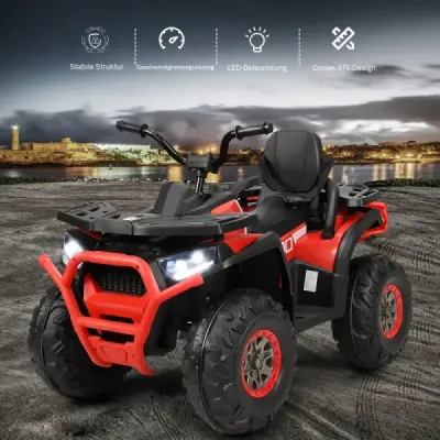 12V elektrická dětská čtyřkolka se světlomety 4 kola dětské dětské auto elektrické autíčko pro děti od 3 let červené