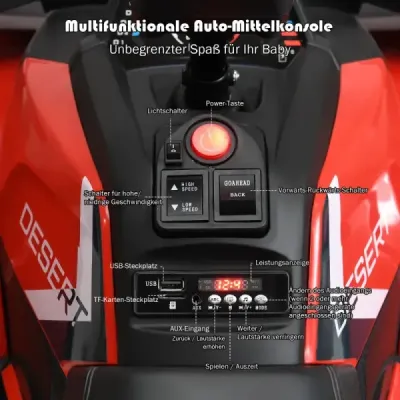 12V elektrická dětská čtyřkolka se světlomety 4 kola dětské dětské auto elektrické autíčko pro děti od 3 let červené
