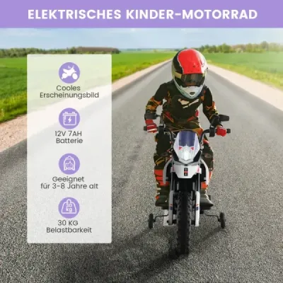 12V dětská elektrická motorka s tréninkovými koly Aprilia Licencovaná elektrická motorka černá