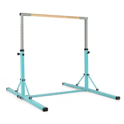Skládací gymnastická tyč pro děti Domácí fitness zařízení bez kolísání 136 x 172 x (90-150) cm Růžová