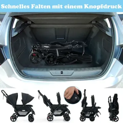Sourozenecký kočárek skládací sourozenecký kočárek twin kočárek twin bugg šedá