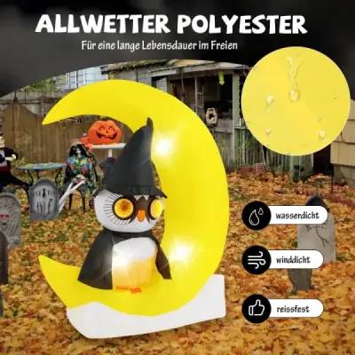 155CM LED nafukovací sovy stojící na Měsíci Strašná halloweenská dekorace