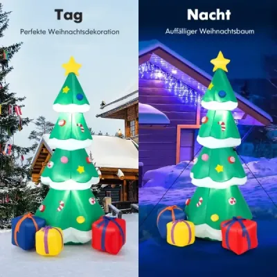 180 cm nafukovací vánoční stromek s dárkovou krabičkou LED vánoční dekorace