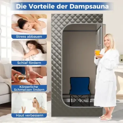 Parní sauna domácí sauna pro domácí celotělový saunový box s 3litrovým generátorem páry 91 x 91 x 183 cm šedá