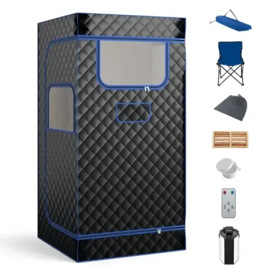 Parní sauna domácí sauna pro domácí celotělový saunový box s 3litrovým generátorem páry 91 x 91 x 183 cm černý