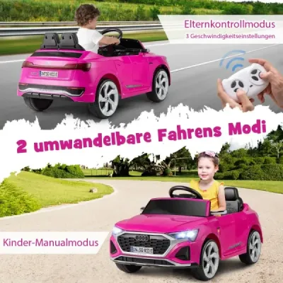 Licencované Audi SQ8 dětské auto 12V elektrické vozidlo s dálkovým ovládáním růžové