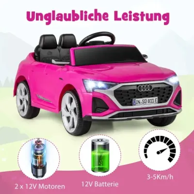 Licencované Audi SQ8 dětské auto 12V elektrické vozidlo s dálkovým ovládáním růžové