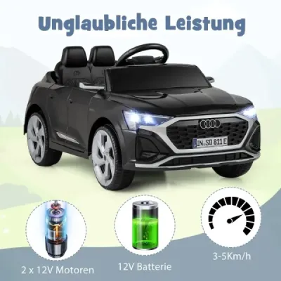 Licencované Audi SQ8 Kids Car 12V elektrické vozidlo s dálkovým ovládáním černé