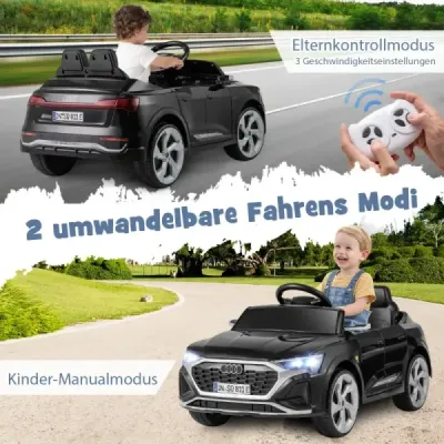 Licencované Audi SQ8 Kids Car 12V elektrické vozidlo s dálkovým ovládáním černé