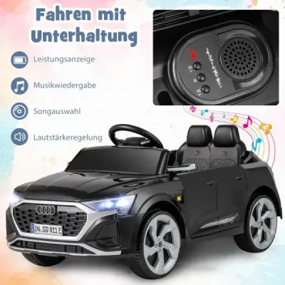 Licencované Audi SQ8 Kids Car 12V elektrické vozidlo s dálkovým ovládáním černé