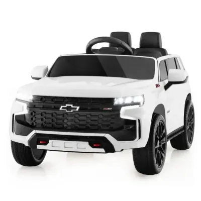 Dětské elektrické autíčko Chevrolet s 2,4G dálkovým ovládáním, odpružením, světly a hudbou, bílé