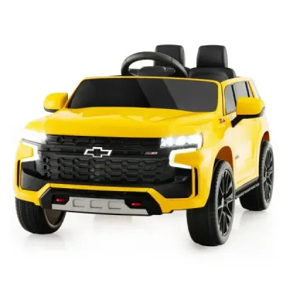 Dětské elektrické autíčko Chevrolet s 2,4G dálkovým ovládáním, odpružením, světly a hudbou, žluté