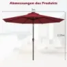 LED osvětlení konzolový slunečník kulatý slunečník solární napájený zahradní slunečník klika-hnědá-? 3M