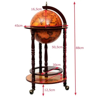 Globe bar bar vozík Globe bar dům bar servírovací vozík stojan na víno s kolečky