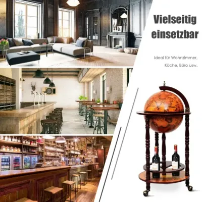 Globe bar bar vozík Globe bar dům bar servírovací vozík stojan na víno s kolečky