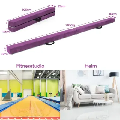 2.1M Balance Beam Gymnastický trénink Skládací odolný Fitness Black
